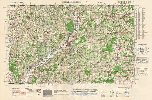 GSGS 4250 1:50,000 Nogent le Rotrou Sheet 8G6