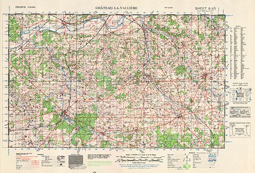 GSGS 4250 1:50,000 Chateau la Valliere Sheet 8J1