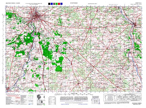 GSGS 4250 1:50,000 Poitiers Sheet 8L1