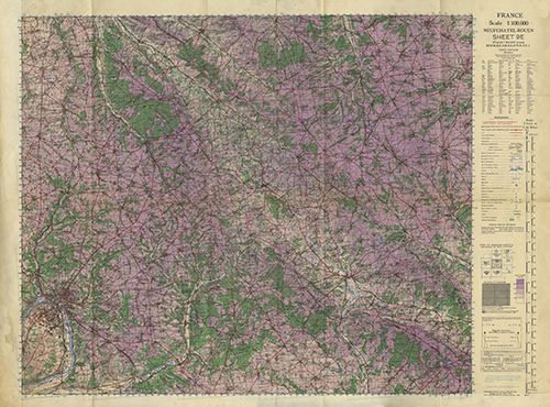 GSGS 4249 1:100,000 Neufchatel Rouen 9E