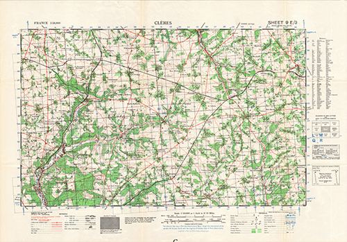 GSGS 4250 1:50,000 Cleres v2 Sheet 9E3