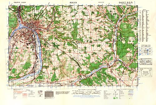 GSGS 4250 1:50,000 Rouen Sheet 9E5