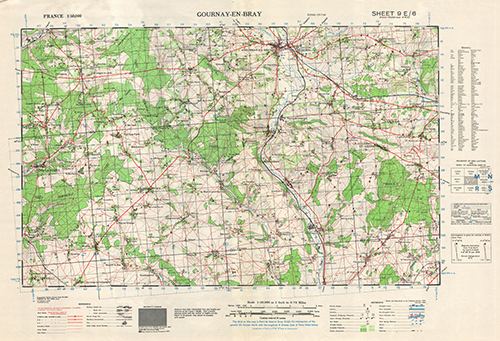 GSGS 4250 1:50,000 Gournay en Bray Sheet 9E6