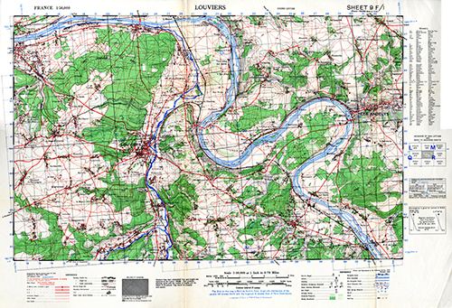 GSGS 4250 1:50,000 Louviers Sheet 9F1