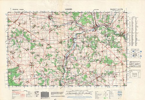 GSGS 4250 1:50,000 Gisors Sheet 9F2