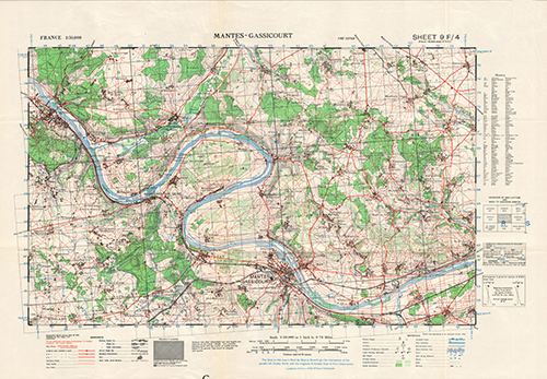 GSGS 4250 1:50,000 Mantes Gassicourt Sheet 9F4