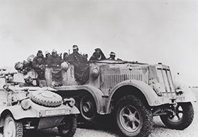 A German Post truck and Half Truck in Gazala 1942