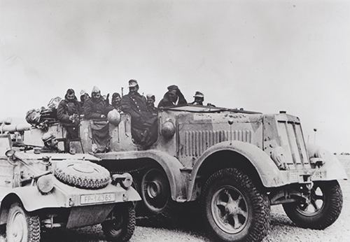 A German Post truck and Half Truck in Gazala 1942