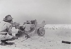 An Australian 6 pdr anti-tank gun in Gazala 1942