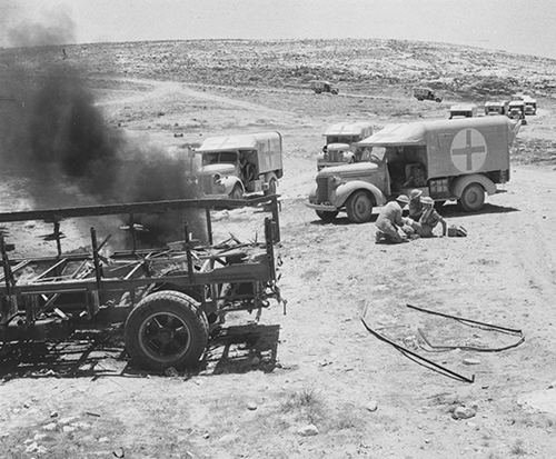 A British ambulance crew in Gazala 1942