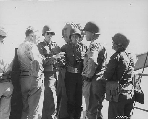 Patton and his Officers in Sicily
