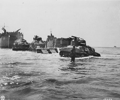 Tanks come ashore