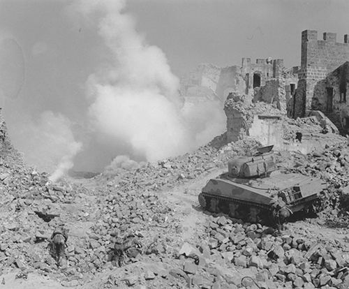 New Zealand armour in Monte Cassino 1944