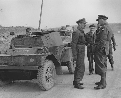 Generals Oliver Leese and Burns in Monte Cassino