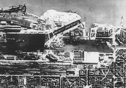 Aerial of St Nazaire dock
