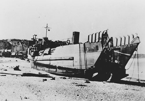 Destroyed landing craft