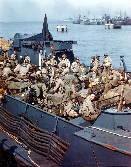 US troops in Weymouth Harbour