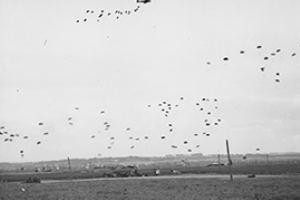 Troops of the 6th Airborne Division dropping on DZ N