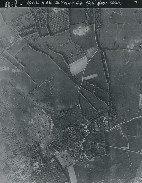 An aerial view of the Merville Battery