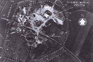 A marked aerial view of the Merville Battery