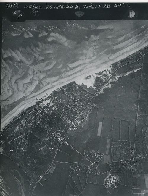 An aerial view of the Merville Battery