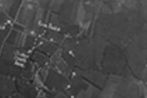 An aerial view of the Merville Battery showing the route taken by 9 Para