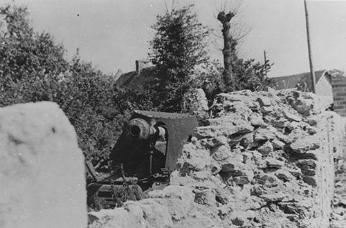 Destroyed gun in Normandy