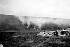 Smoke being laid down