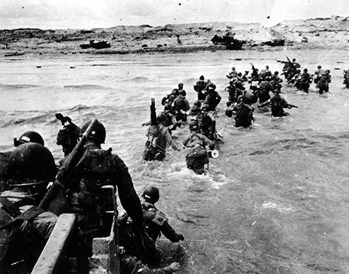 US troops land on Utah Beach on D-Day.