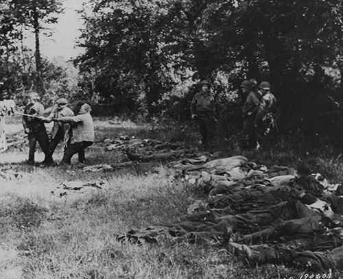 A group of dead German parachutists