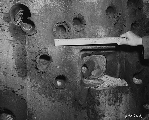 Shell damage Utah Beach 2 August