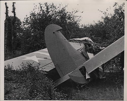 A wrecked Allied glider