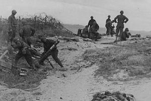 Browse A 4.2 inch mortar in action on Utah Beach on D Day