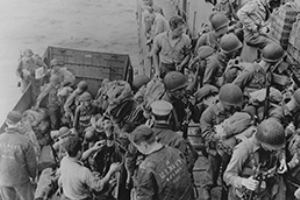 Browse American troops boarding an LCI