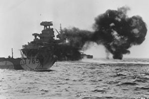 Browse Warship firing on Omaha Beach