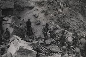 The cliff top headquarters of Lt Col Rudder's Ranger Force