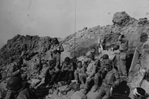 U.S. Army Rangers on top of the cliffs at Pointe du Hoc