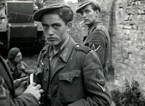 German prisoners being searched
