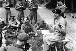 Browse General Montgomery briefing the press