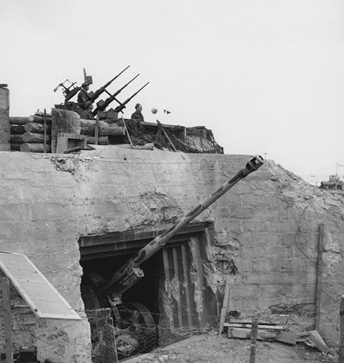 Captured German 88-mm gun casemate