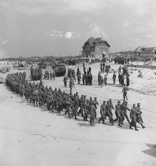 German prisoners being marched across Nan White Beach