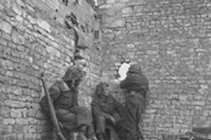 Men of the Regina Rifles guarding a position in Cardonville