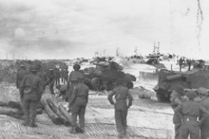 Browse Canadian soldiers land on the beach at Courseulles-sur-Mer