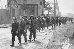 Browse A large party of British troops escort two German prisoners