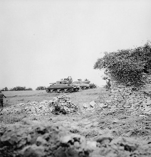 Shermans near Caen