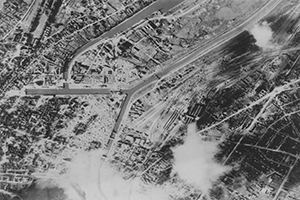 An aerial view of the centre of Caen
