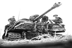 Browse Canadian soldiers examine a knocked out Panther