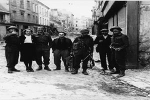 Relieved looking residents of Caen