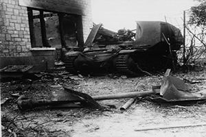 Destroyed self-propelled gun at Mondeville