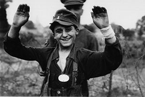 A young German soldier captured by British forces